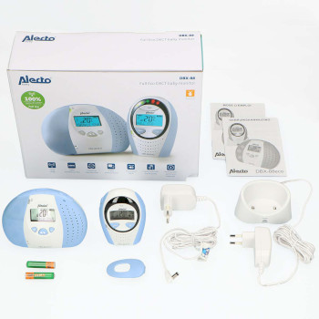 DBX-88 ECO Dbx-88 eco full eco dect babyfoon met display wit/blauw Inhoud verpakking foto